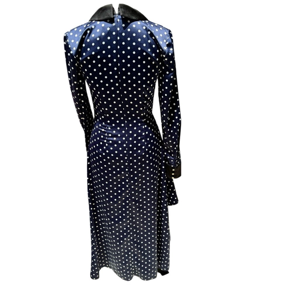 KEEPSAKE.‎ NWOT. Foolish Long Sleeve, Midi Dress in Navy/Porcelain in Pol… - Picture 6 of 15